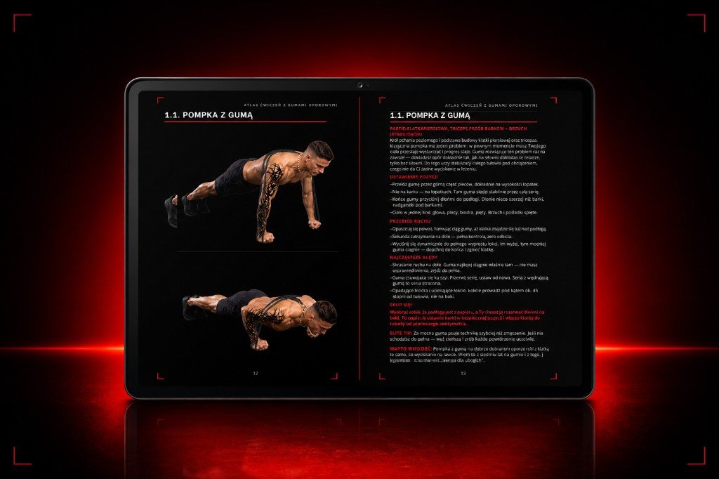 Atlas ćwiczeń — podgląd stron na tablecie